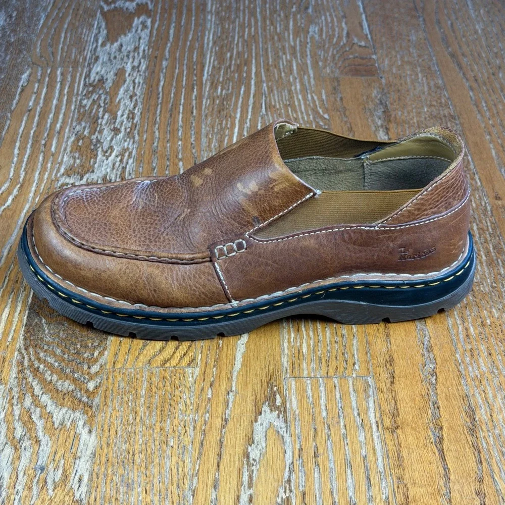 Dr. Martens Mens Brown Leather Slip On Loafers Moc Toe Shoes  US 12 AW004